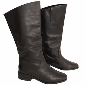 SALE Leather boots unbranded dark brown slip Sz 8.5